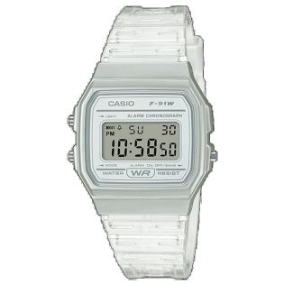 RELOJ CASIO DIGITAL ESF PLATA CORREA TRASPARENTE 