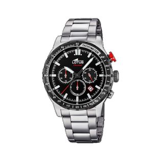 RELOJ LOTUS CAB ACRONO ACERO ESF NEGRO