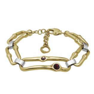 PULSERA CICLON ESLABONES CHAPADOS BURDEOS