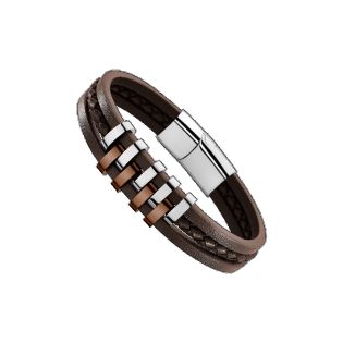PULSERA LOTUS STYLE CAB ACERO MARRON
