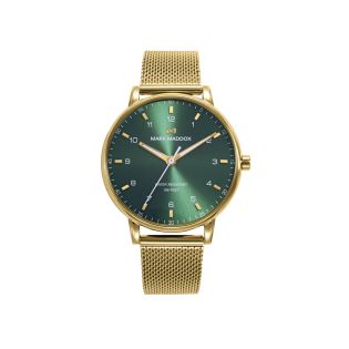 RELOJ MARK MADDOX CAB ACERO IP DORADO ESF VERDE