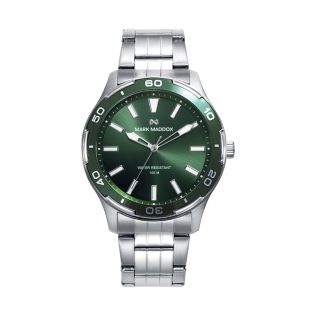 RELOJ MARK MADDOX CAB ACERO BRAZALETE ESF VERDE