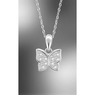 COLGANTE LOTUS SILVER MARIPOSA CIRCONITAS