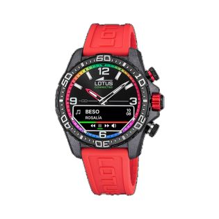RELOJ LOTUS CONNECTED CABALLERO CAUCHO ROJO