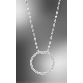 COLGANTE LOTUS SILVER PLATA CON CIRCONITAS FORMA CIRCULAR 