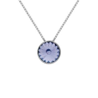 GARGANTILLA VICTORIA CRUZ PLATA DE LEY RODIADA CRISTAL AZUL MARINE