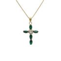 GARGANTILLA VICTORIA CRUZ PLATA CRUZ ESMERALDA DE ARISA 