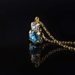 GARGANTILLA VICTORIA CRUZ PLATA DE LEY CHAPADA PIEDRA COLOR