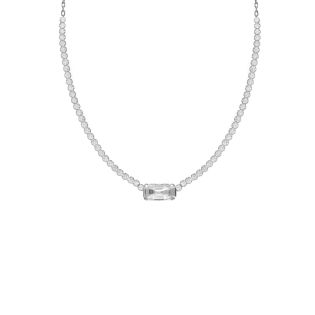 GARGANTILLA VICTORIA CRUZ PLATA DE LEY RODIADA CRISTAL RIVIERE BLANCO