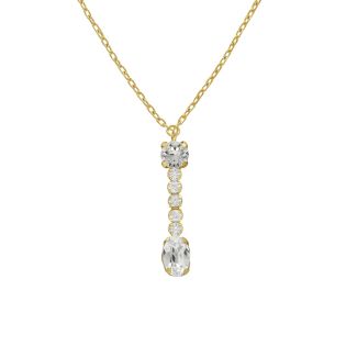 GARGANTILLA VICTORIA CRUZ PLATA DE LEY CHAPADA CRISTAL TRASPARENTE