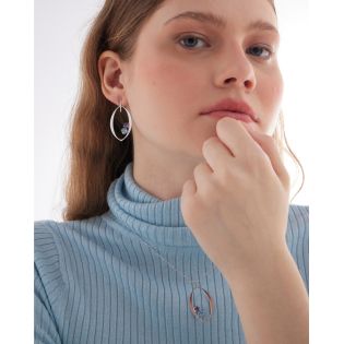 GARGANTILLA VICTORIA CRUZ PLATA DE LEY RODIADA CRISTAL AQUA