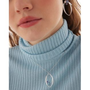 GARGANTILLA VICTORIA CRUZ PLATA DE LEY RODIADA CRISTAL AQUA