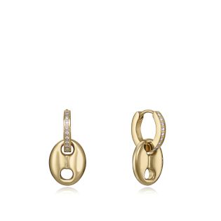 PENDIENTES VICEROY ACERO IP DORADO CIRCONITAS