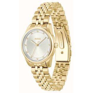 RELOJ BOSS SRA ACERO CHAPADO ORO ESF CIRCONITAS