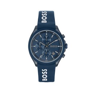 RELOJ BOSS CAB ACERO MULTF. CAUCHO ESF AZUL