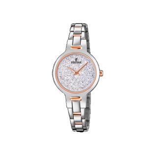RELOJ FESTINA SRA ACERO ESF PLATEADA. ROSE SWAROSKI
