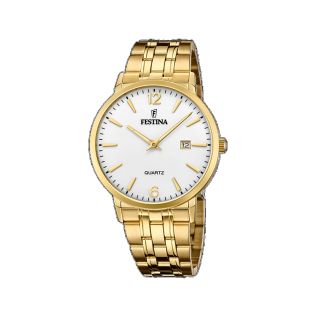 RELOJ FESTINA CAB CHAPADO ORO ACERO ESF BLANCA