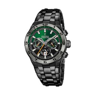 RELOJ FESTINA CAB CRONO ACERO IP NEG ESF VERDE