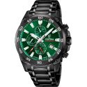 RELOJ FESTINA CAB CRONOGRAFO ACERO IP NEGRO ESF VERDE