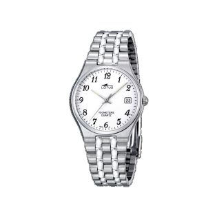RELOJ LOTUS CAB Q. ACERO ESF BLANCA