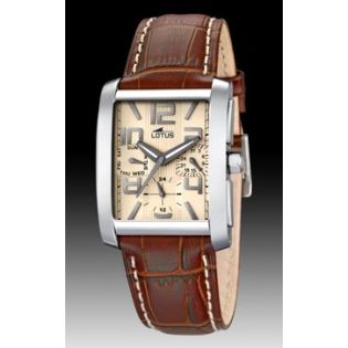 RELOJ LOTUS CAB MULTF. ACERO ESF BEIGE