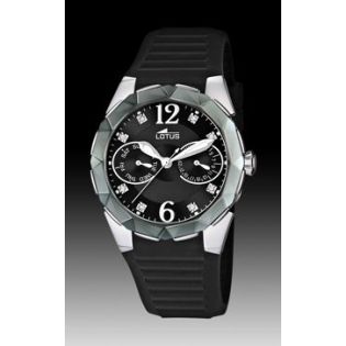 RELOJ LOTUS SRA ACERO CORREA ESF NEGRA