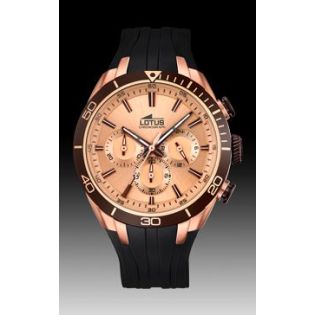 RELOJ LOTUS CAB ACERO IP COBRE CRONOGRAFO CAUCHO MARRON