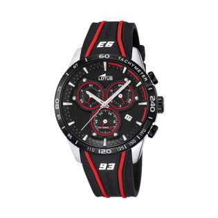 RELOJ LOTUS CAB ACERO CRONOGRAFO CORREA ESF NEG/ROJ MARC MAR
