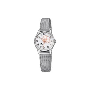 RELOJ LOTUS NIÑA MALLA  ACERO ESF PLATA FLOR