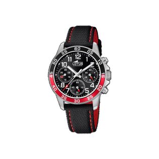 RELOJ LOTUS CADETE CRONO ACERO ESF NEGRO 