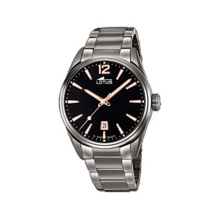 RELOJ LOTUS CAB ACERO ESF NEGRO ROSÉ
