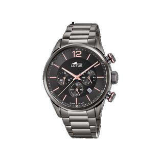 RELOJ LOTUS CAB CRONO  ACERO ESF NEGRO