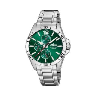 RELOJ LOTUS CAB ACERO MULTIFUNCION ESF VERDE