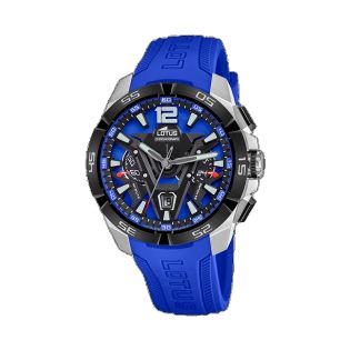 RELOJ LOTUS CAB CRONO ACERO CAUCHO AZUL