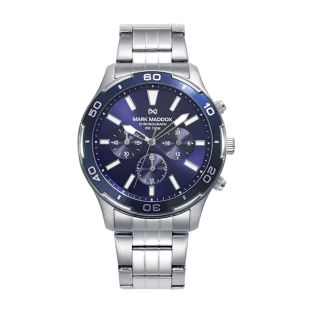 RELOJ MARK MADDOX CAB ACERO CRONOGRAFO BRAZALETE ESF AZUL