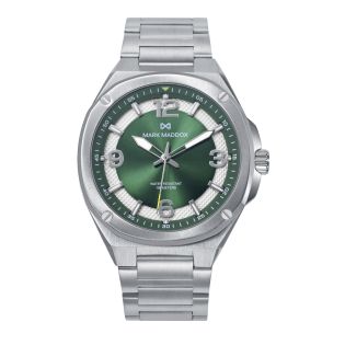 RELOJ MARK MADDOX CAB ACERO BRAZALETE ESF VERDE