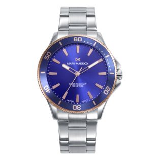 RELOJ MARK MADDOX CAB ACERO BARAZALETE ESF AZUL