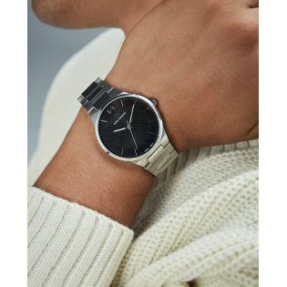 RELOJ MARK MADDOX CABALLERO BRAZALETE ACERO ESF. NEGRA 