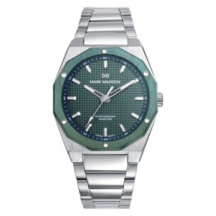 RELOJ MARK MADDOX CAB ACERO BRAZALETE ESF VERDE