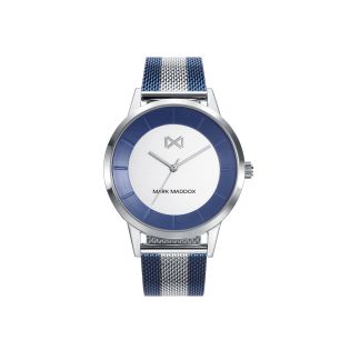 RELOJ MARK MADDOX CAB ACERO IP AZUL BRAZALETE