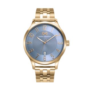 RELOJ MARK MADDOX CAB ACERO IP DORADO BRAZALETE