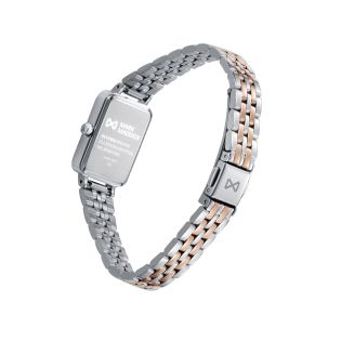 RELOJ MARK MADDOX SEÑORA BRAZALETE BICOLOR ESFERA CUADRADA IP O.ROSA