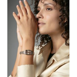 RELOJ MARK MADDOX SEÑORA BRAZALETE BICOLOR ESFERA CUADRADA IP O.ROSA