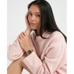 RELOJ MARK MADDOZ SEÑORA BRAZALETE ACERO IP DORADO ESF. VERDE 