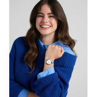 RELOJ MARK MADDOX SEÑORA ACERO BRAZALETE ESTERILLA ESF. BLANCA Y CIRCONITAS 