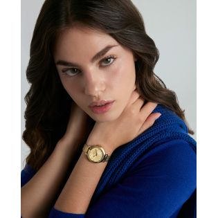 RELOJ MARK MADDOX SEÑORA BRAZALETE ACERO IP DORADO ESTERILLA ESF. CIRCONITAS 