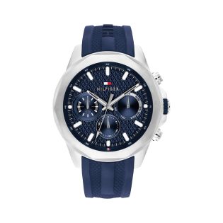 RELOJ TOMMY HILFIGER CAB ACERO MULTF CAUCHO AZUL ESF AZUL