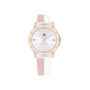 RELOJ TOMMY HILFIGER NIÑA ESF PLATEADA CORREA ROSA Y BLANCA