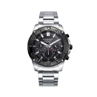 RELOJ VICEROY CAB CRONO ACERO IP NEGRO 