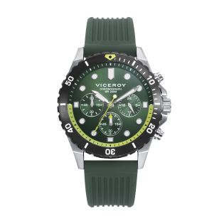 RELOJ VICEROY CAB ACERO CRONO CAUCHO Y ESF VERDE